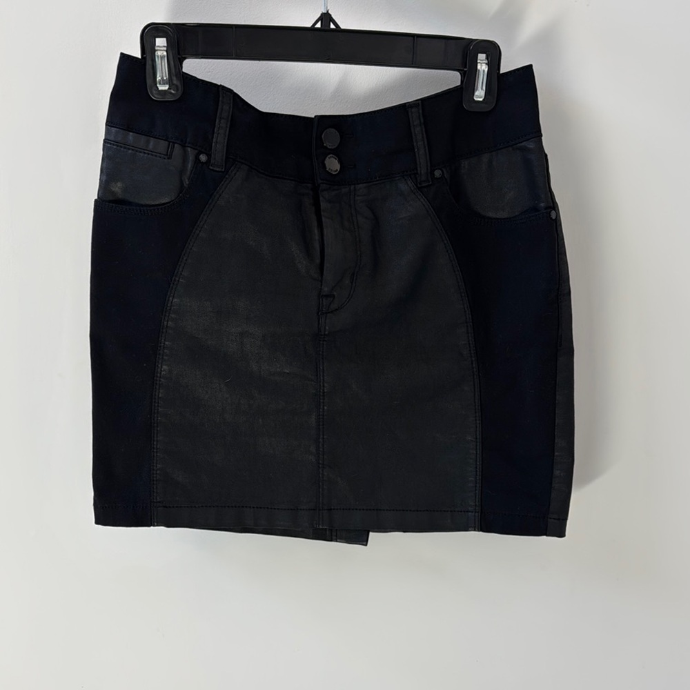 Black leather Skirt